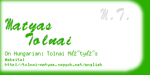 matyas tolnai business card